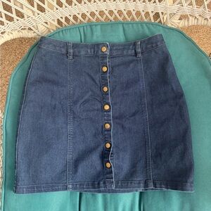 Forever 21 Denim Button-Front Mini Skirt